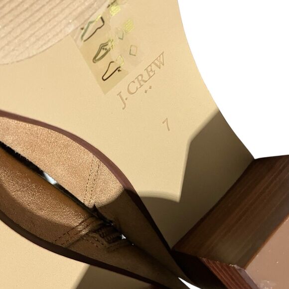 J Crew Suede Block Heel Ankle Booties 7 Tan Brown Platform Boots - Picture 6 of 12